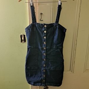 Garage Women's Denim Suspender Skirt